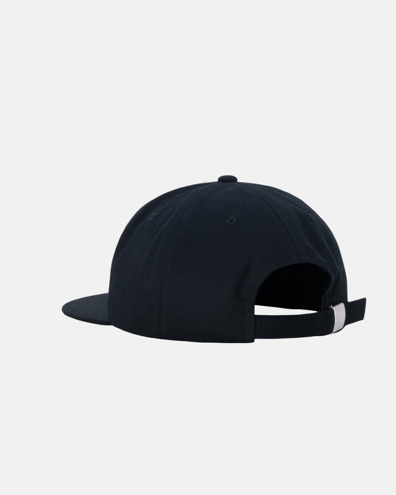 Stussy Mid-Depth Stu Arch Strapback - Unisex Fekete | BHUSD28016