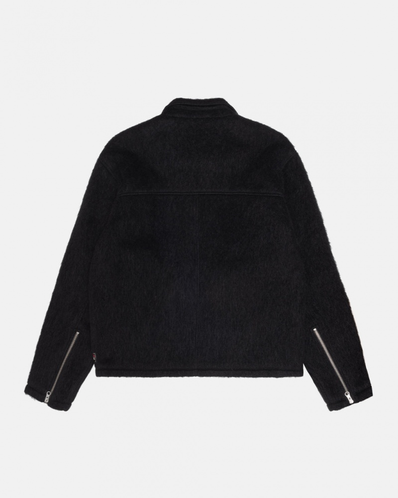 Stussy Mohair Club Jacket - Unisex Jackets Fekete | BHUSD99877