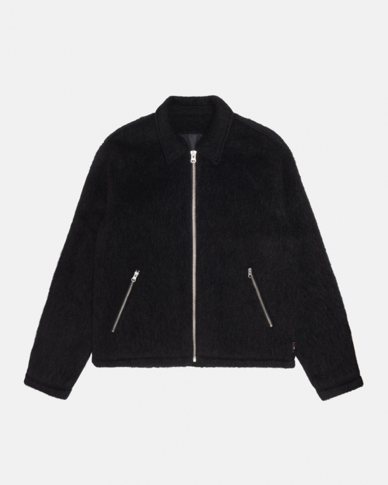 Stussy Mohair Club Jacket - Unisex Jackets Fekete | BHUSD99877