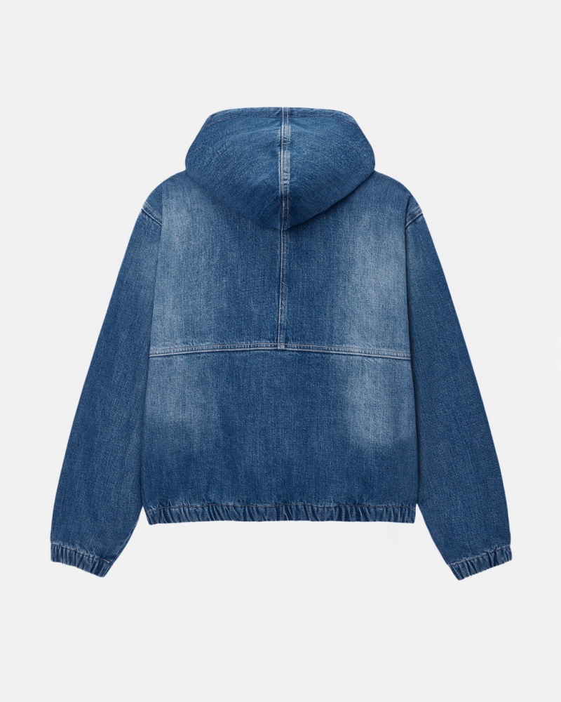 Stussy Munka Jacket Denim Sherpa - Unisex Jackets Kék | AHUWC14987