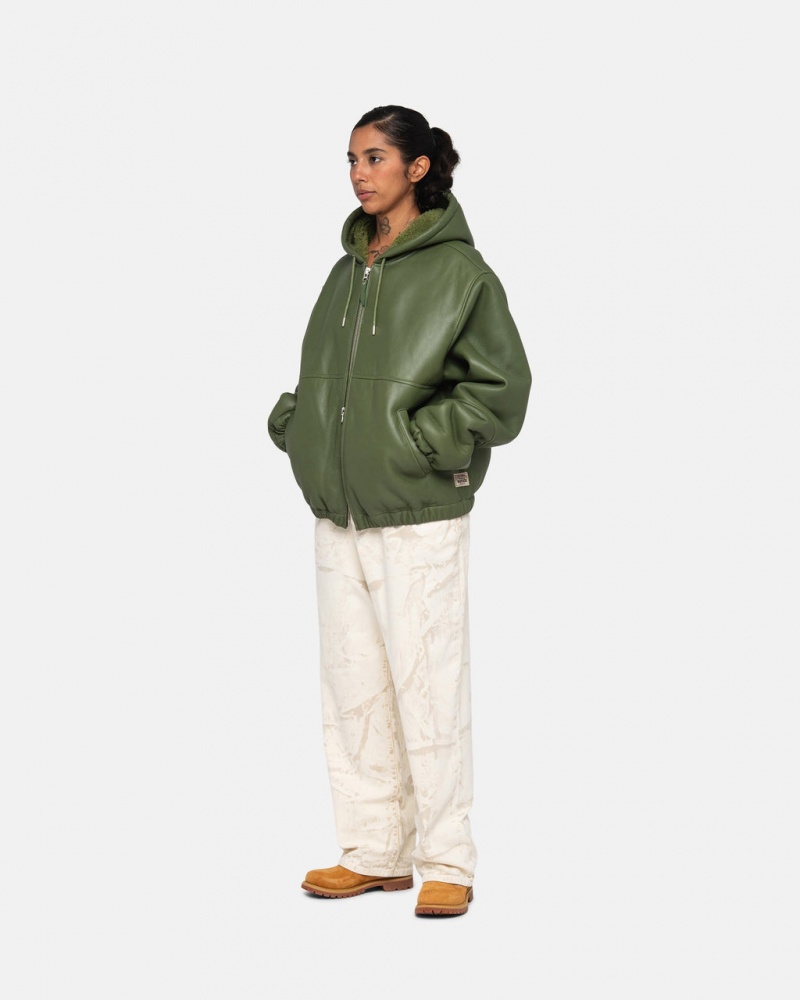 Stussy Munka Jacket Shearling - Unisex Jackets Zöld | GHUEC40447