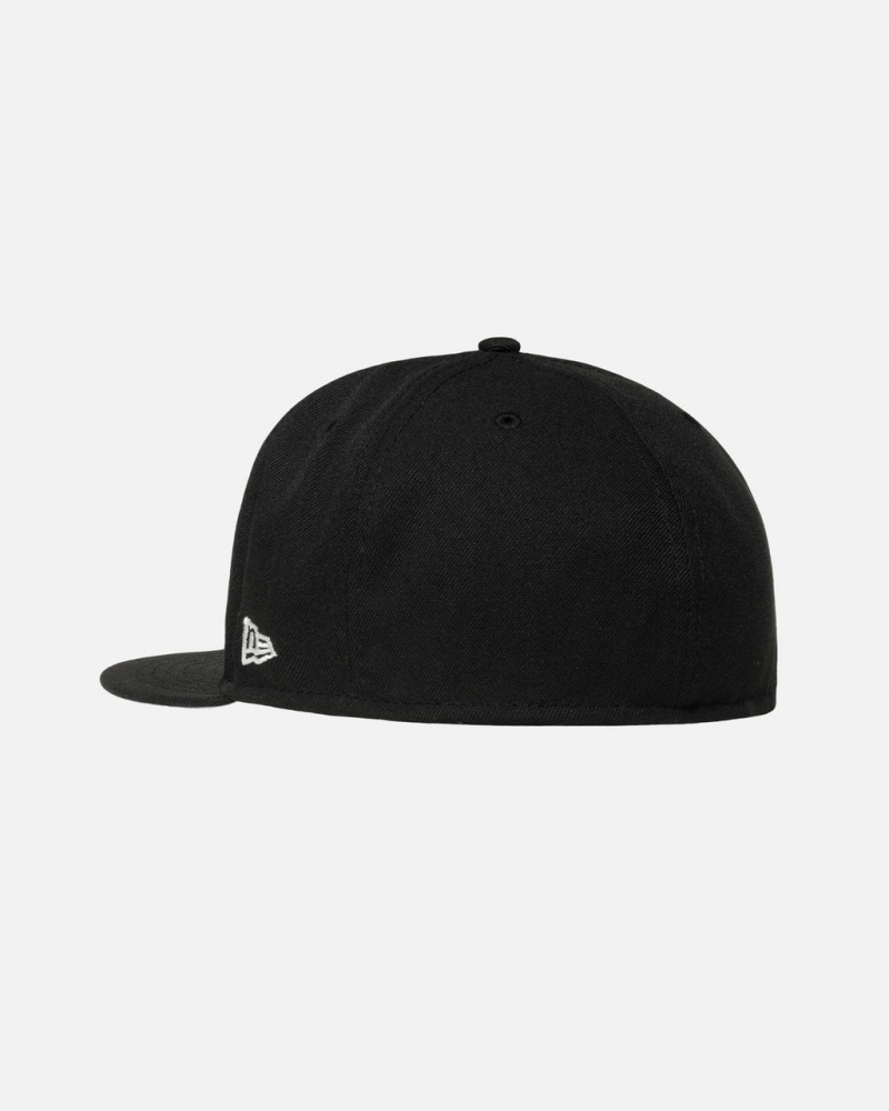 Stussy New Era 59Fifty Curly S - Unisex Fekete | HUQAV69530