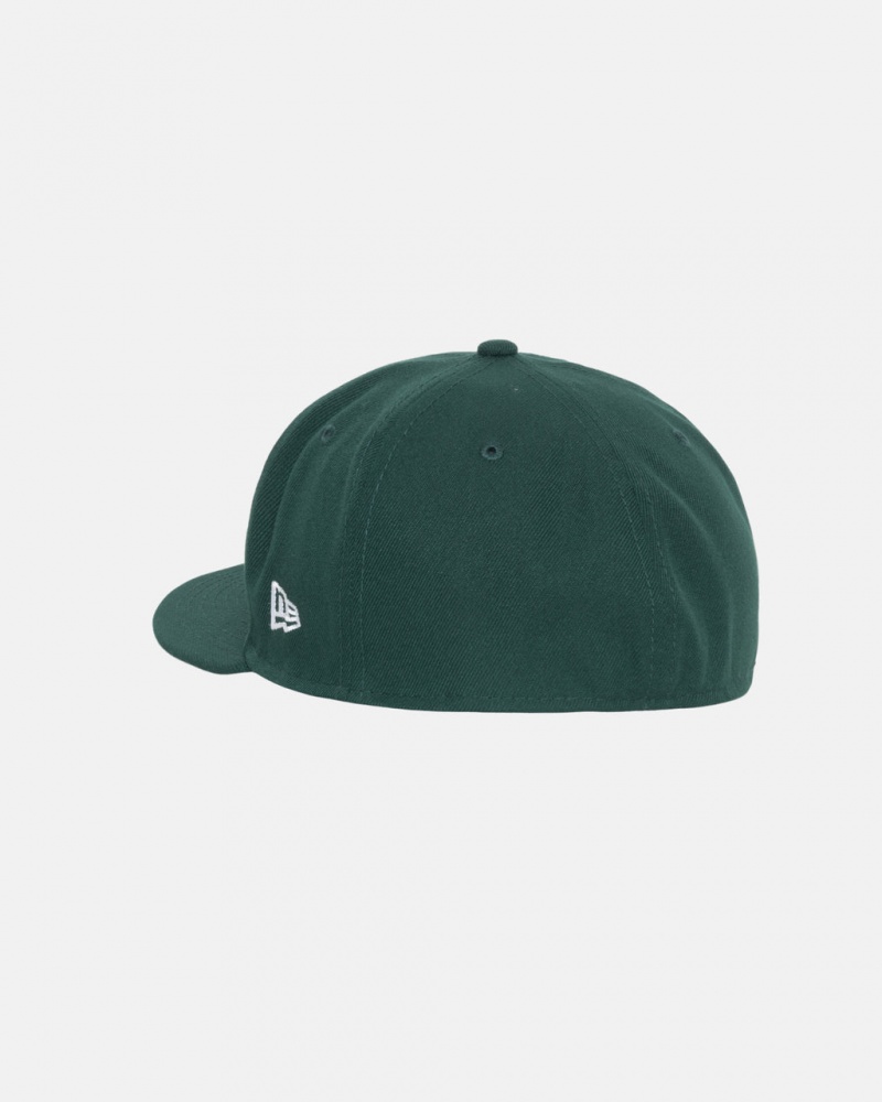 Stussy New Era 59Fifty Curly S - Unisex Zöld | HUXMI67784