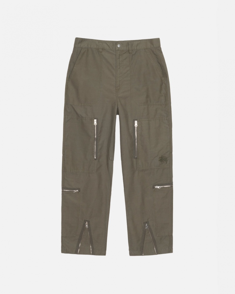 Stussy Nyco Flight Pant - Unisex Jeans Pants Olivazöld | HUIIZ34713