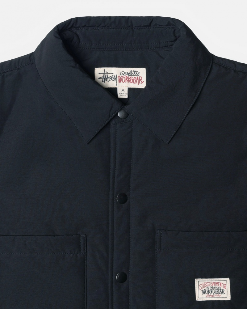 Stussy Párnázott Tech Over Shirt - Unisex Tops Shirts Fekete | BHUSO58330