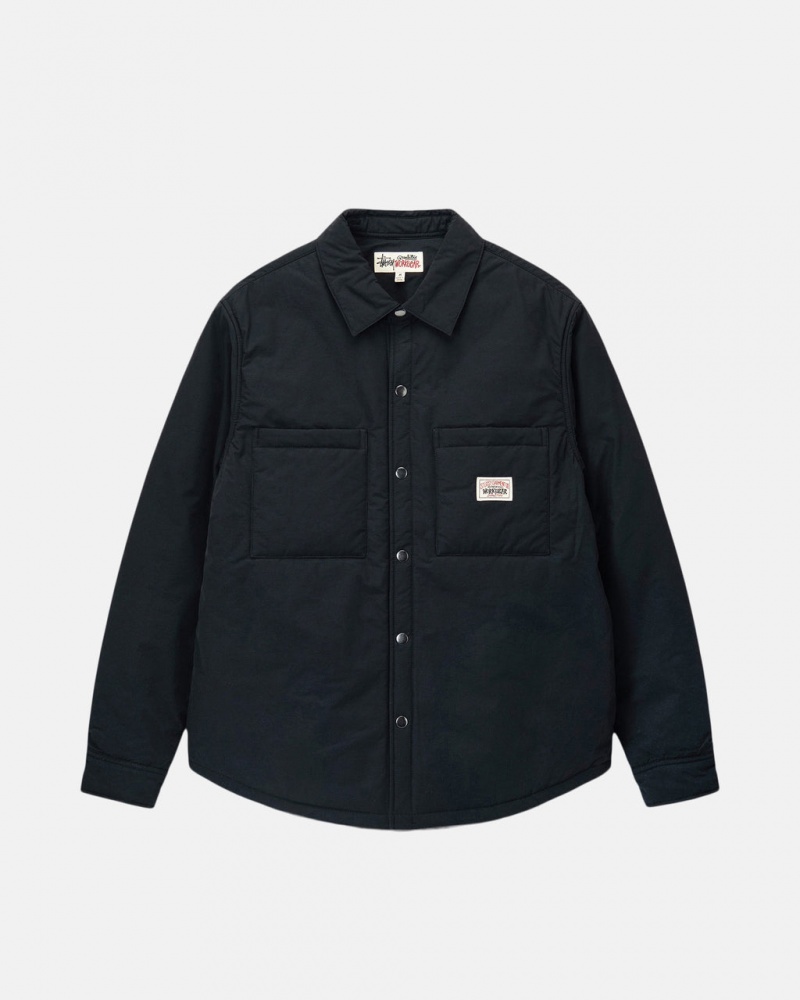 Stussy Párnázott Tech Over Shirt - Unisex Tops Shirts Fekete | BHUSO58330