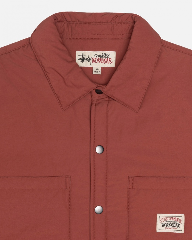 Stussy Párnázott Tech Over Shirt - Unisex Tops Shirts Sötétpiros | HUNEJ20738