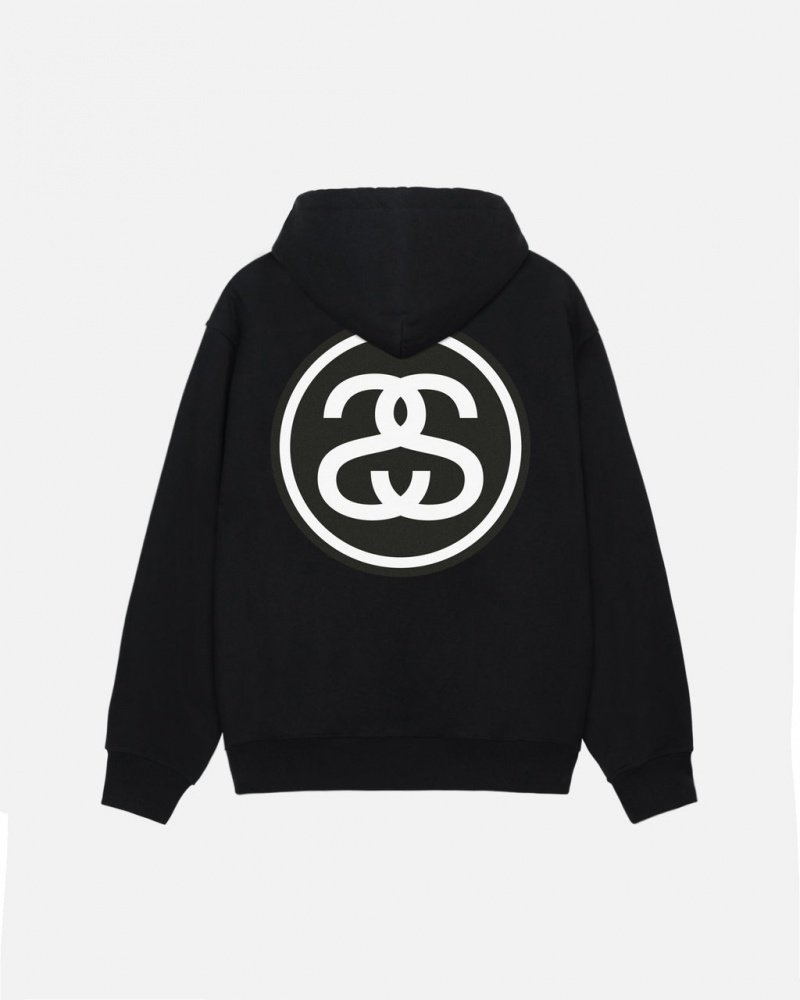 Stussy SS-Link Zip Hoodie - Unisex Hoodies Fekete | ZHUNQ73495