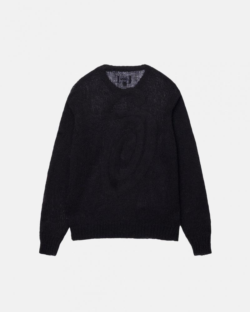 Stussy S Loose Knit Pulóver - Unisex Sweaters Fekete | HUNZX56683