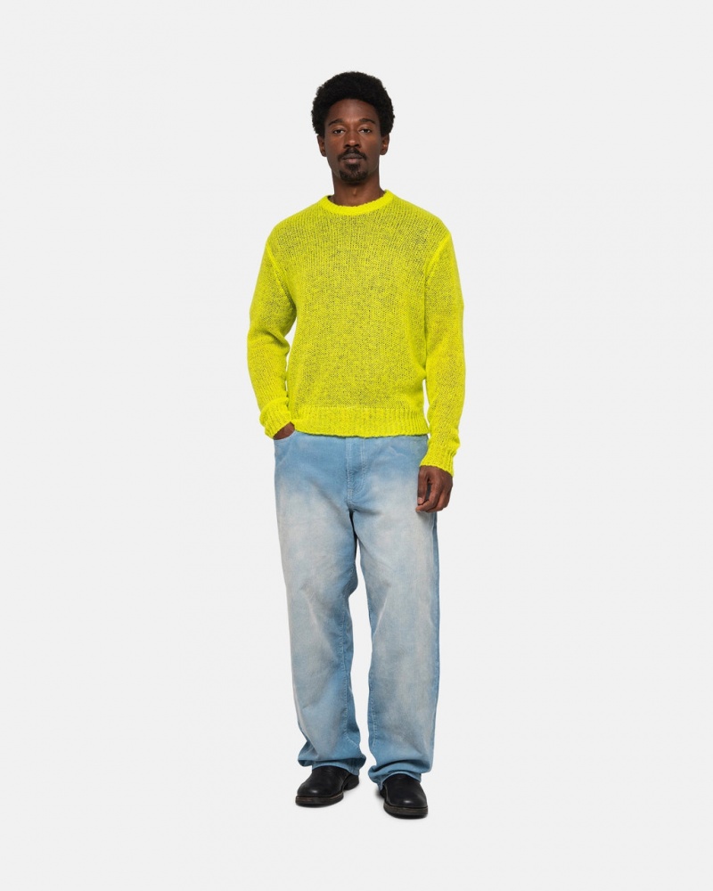 Stussy S Loose Knit Pulóver - Unisex Sweaters Világos Zöld | GHUUC91483