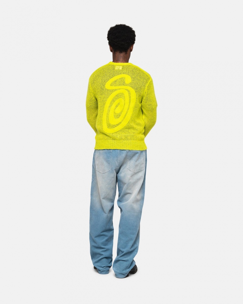 Stussy S Loose Knit Pulóver - Unisex Sweaters Világos Zöld | GHUUC91483