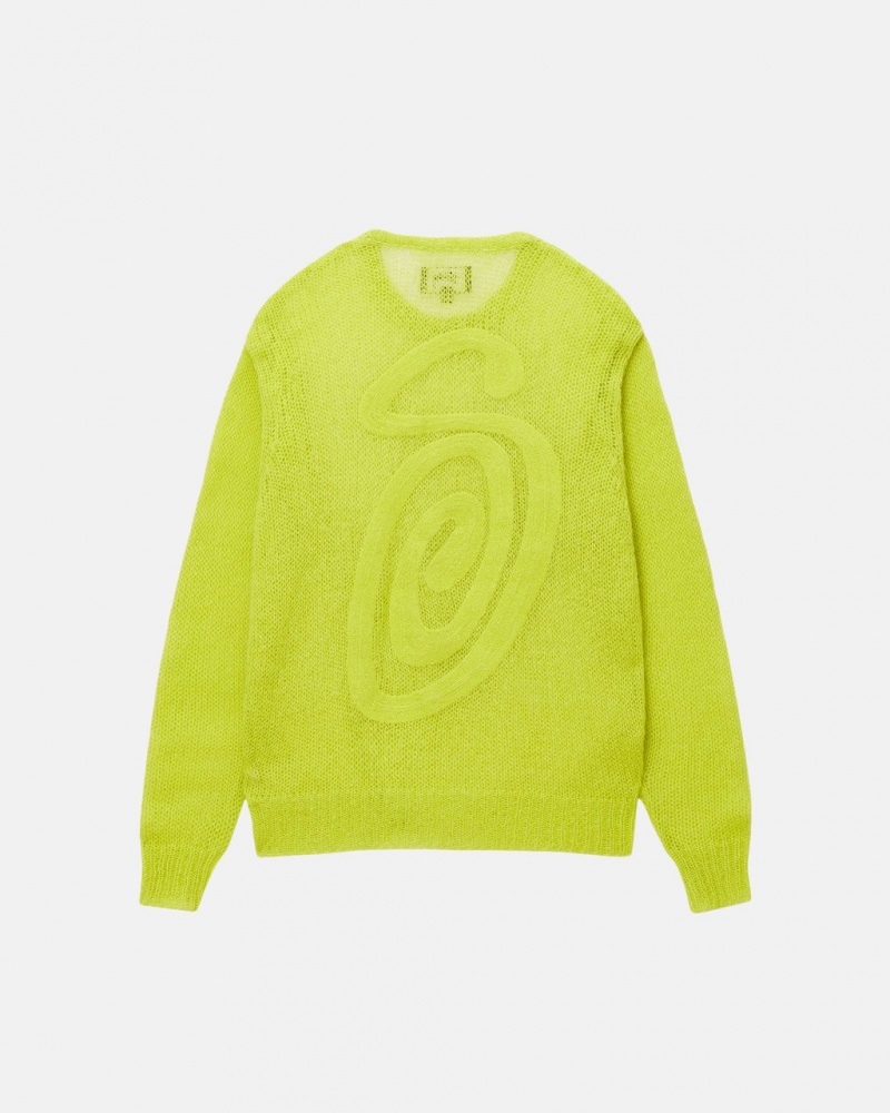 Stussy S Loose Knit Pulóver - Unisex Sweaters Világos Zöld | GHUUC91483