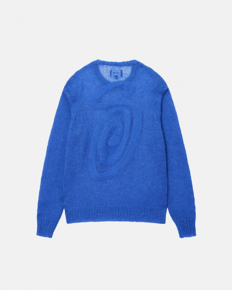 Stussy S Loose Knit Pulóver - Unisex Sweaters Kék | GHUUC27748