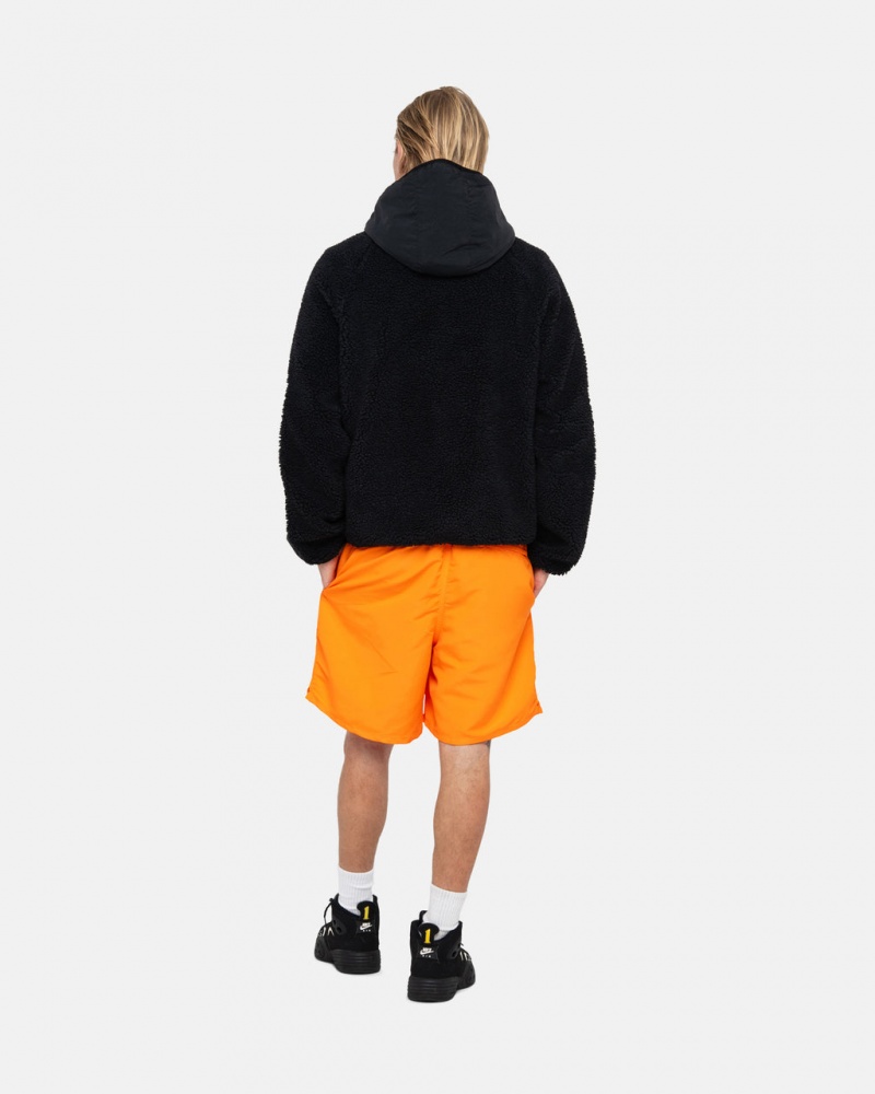 Stussy Sherpa Paneled Csuklyás Jacket - Unisex Hoodies Fekete | LHUSX61114