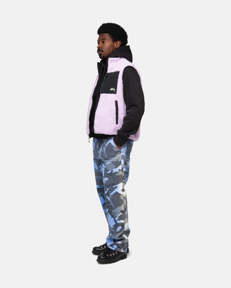 Stussy Sherpa Reversible Vest - Unisex Jackets Levendula | MHUHR76806