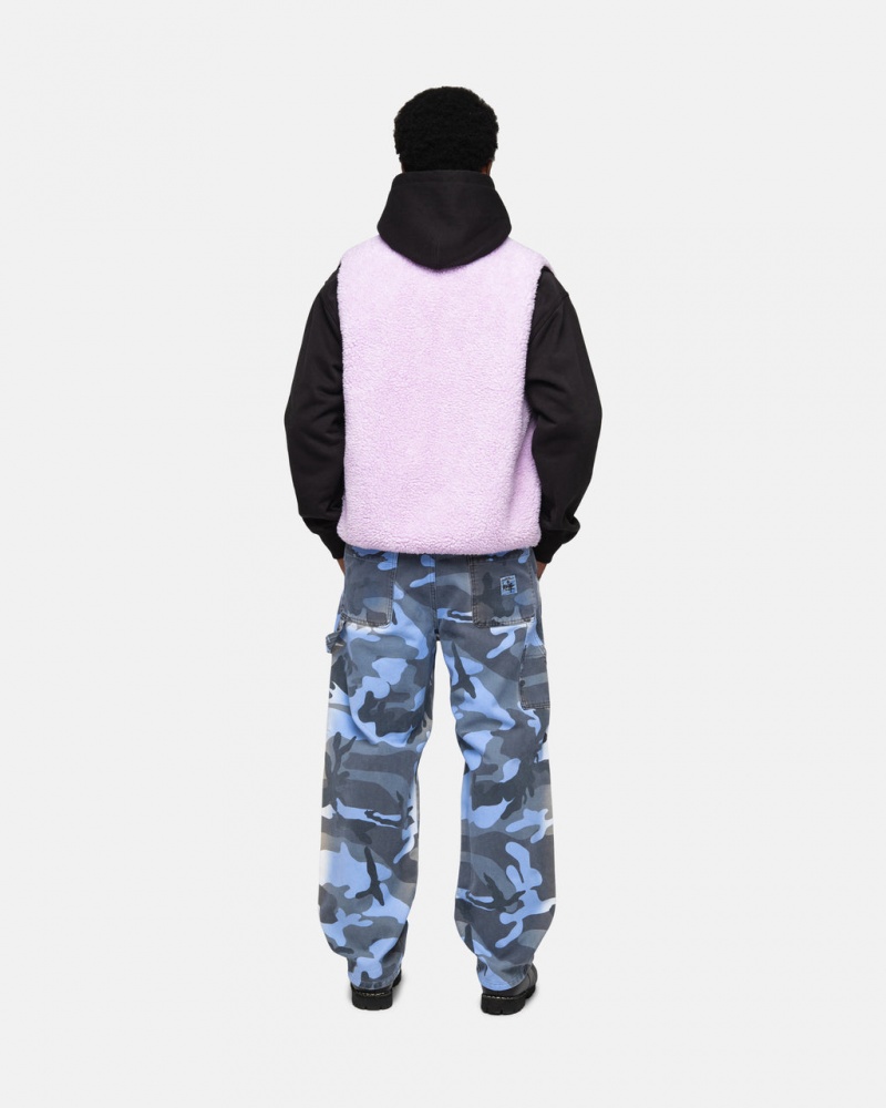 Stussy Sherpa Reversible Vest - Unisex Jackets Levendula | MHUHR76806