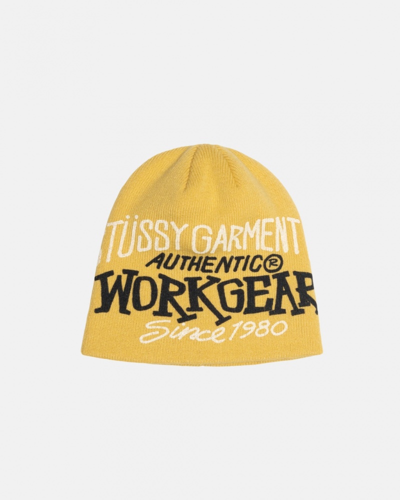 Stussy Skullcap Workgear Print - Unisex Mustár | FHUUI76095