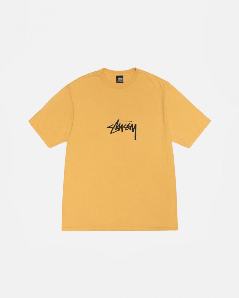 Stussy Small Stock Tee Pigment Dyed - Unisex Shortsleeve Narancssárga | DHUKV44054