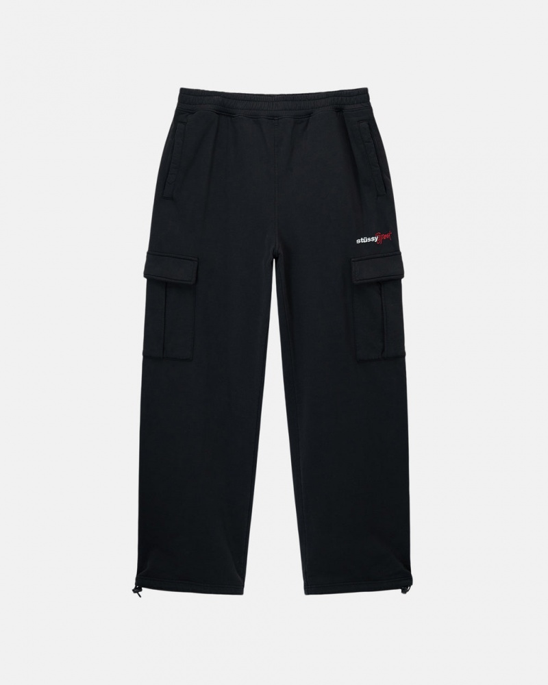 Stussy Sport Cargo Fleece Pant - Men&s Pants Fekete | HUZDE30021