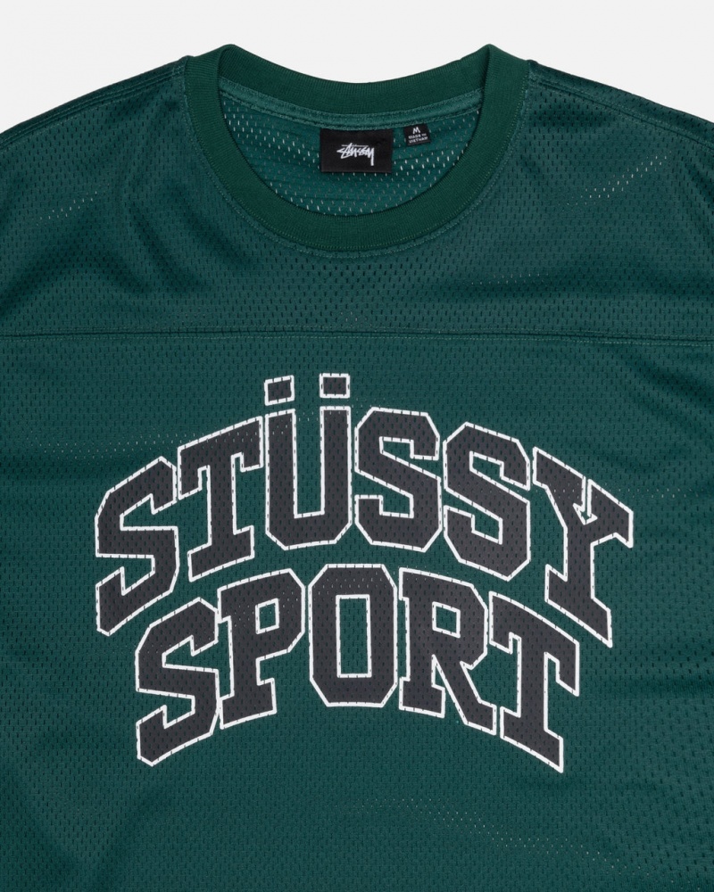 Stussy Sport Mesh Football Jersey - Unisex Sweaters Knits Zöld | HUDYB23428