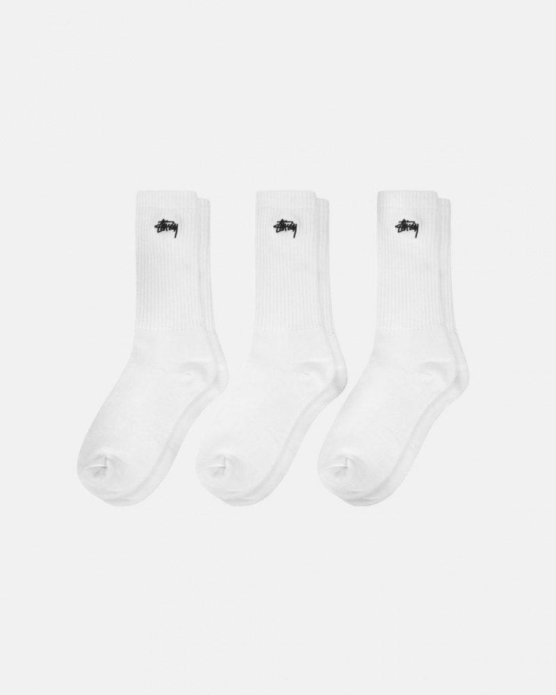 Stussy Stock Crew Sock Pack - Home Goods Fehér | AHUWC52876