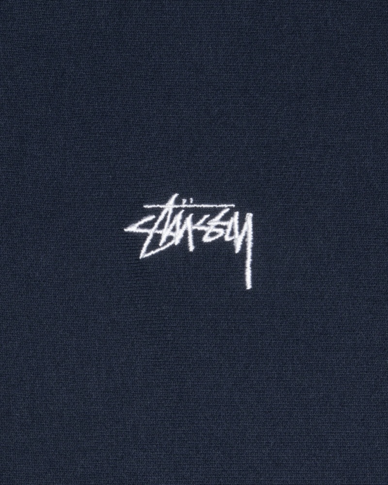 Stussy Stock Logo Crew - Unisex Hoodies Sötétkék | YHUVQ73685