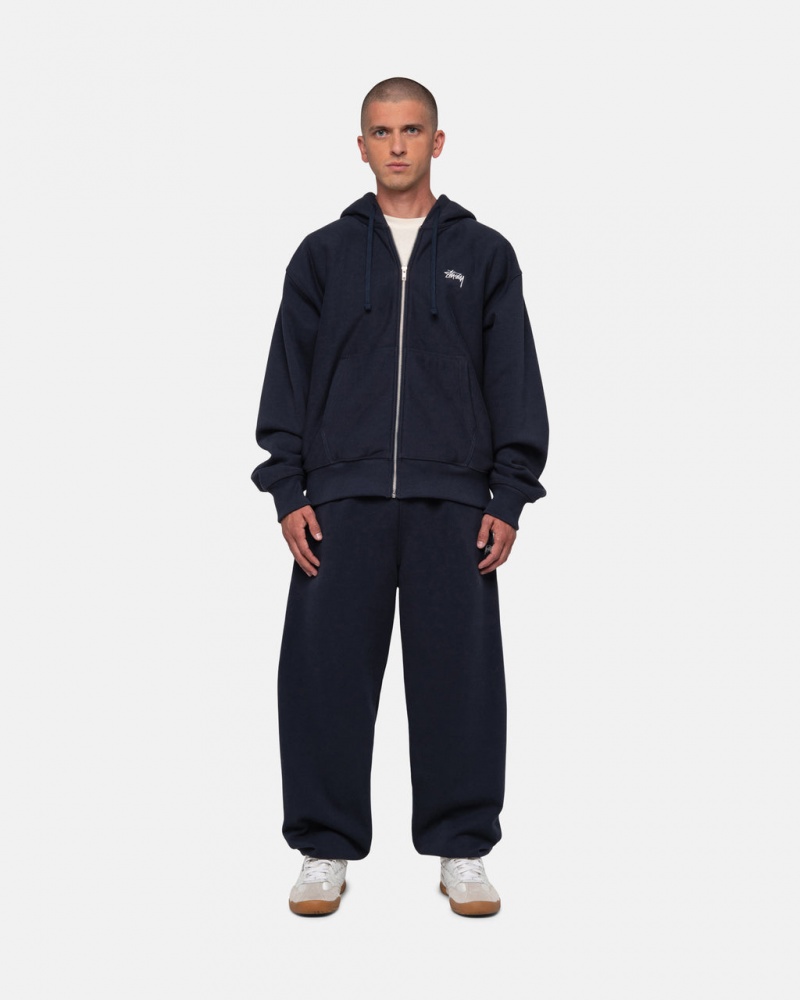 Stussy Stock Logo Sweatpant - Unisex Pants Sötétkék | HUEAH44756