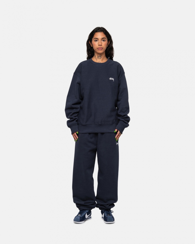 Stussy Stock Logo Sweatpant - Unisex Pants Sötétkék | HUEAH44756