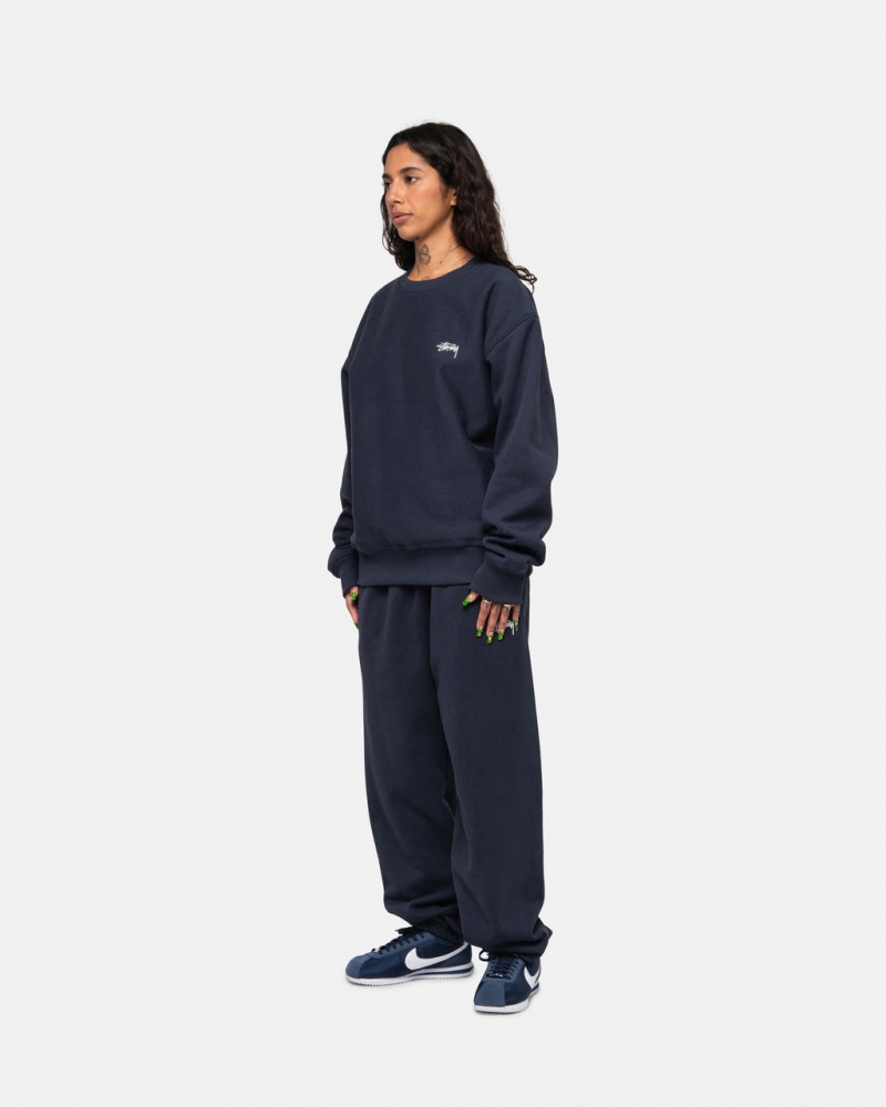 Stussy Stock Logo Sweatpant - Unisex Pants Sötétkék | HUEAH44756