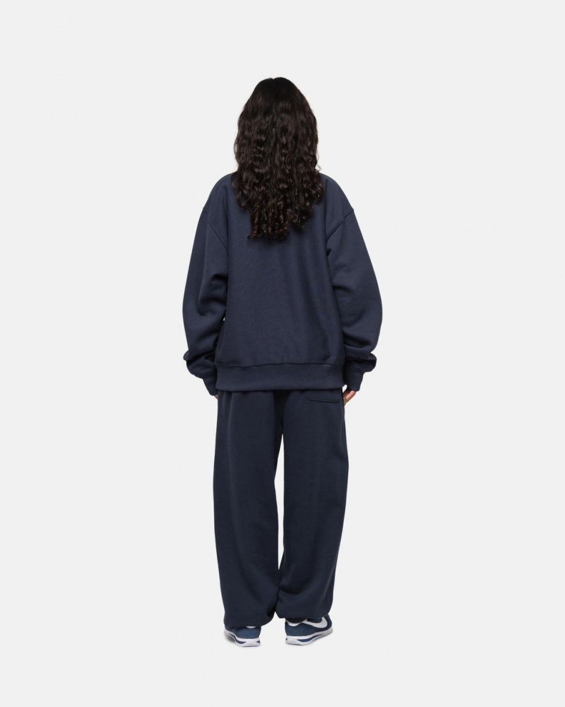 Stussy Stock Logo Sweatpant - Unisex Pants Sötétkék | HUEAH44756