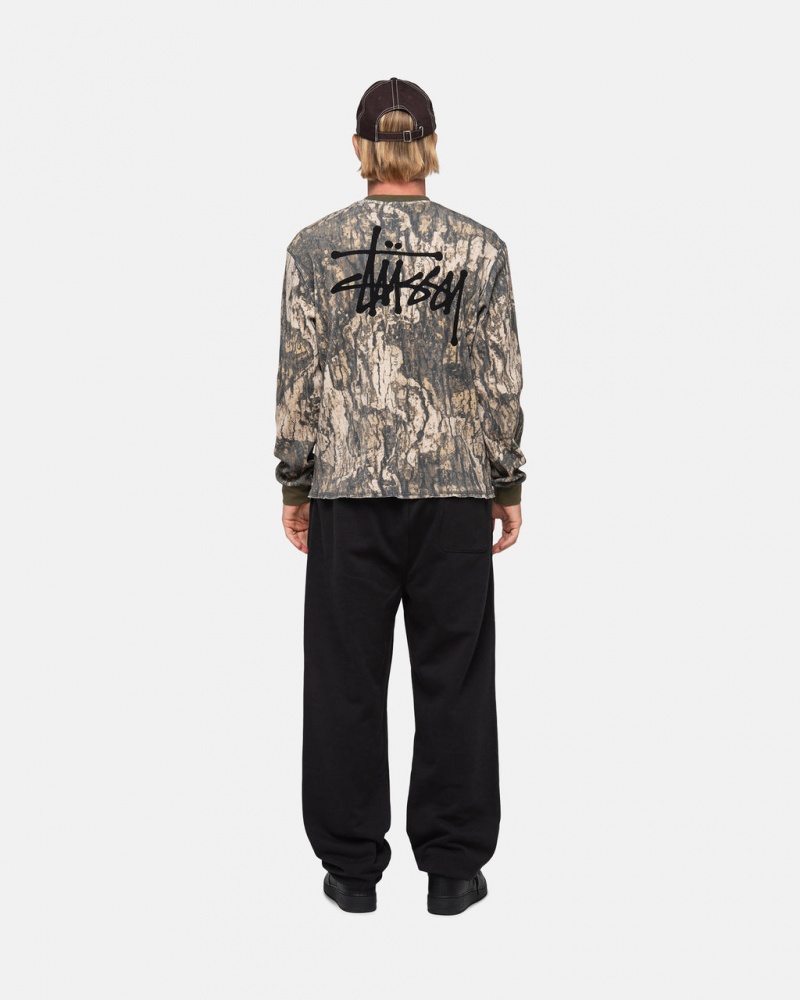 Stussy Stock Logo Sweatpant - Unisex Pants Fekete | THUPQ55071