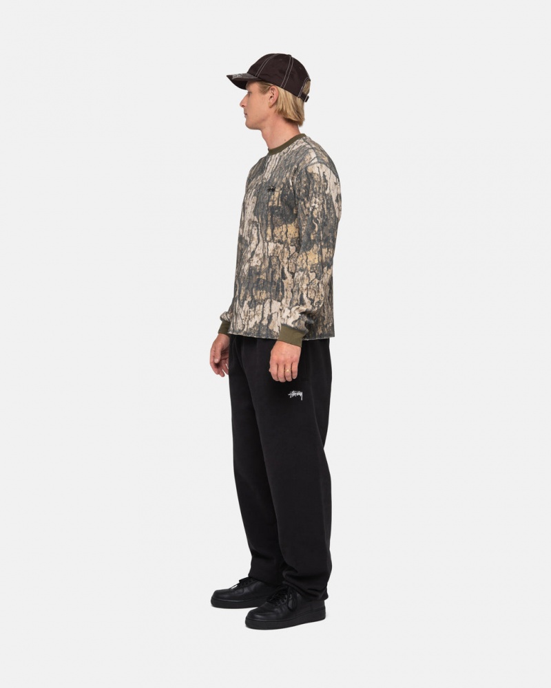 Stussy Stock Logo Sweatpant - Unisex Pants Fekete | PHUER74948