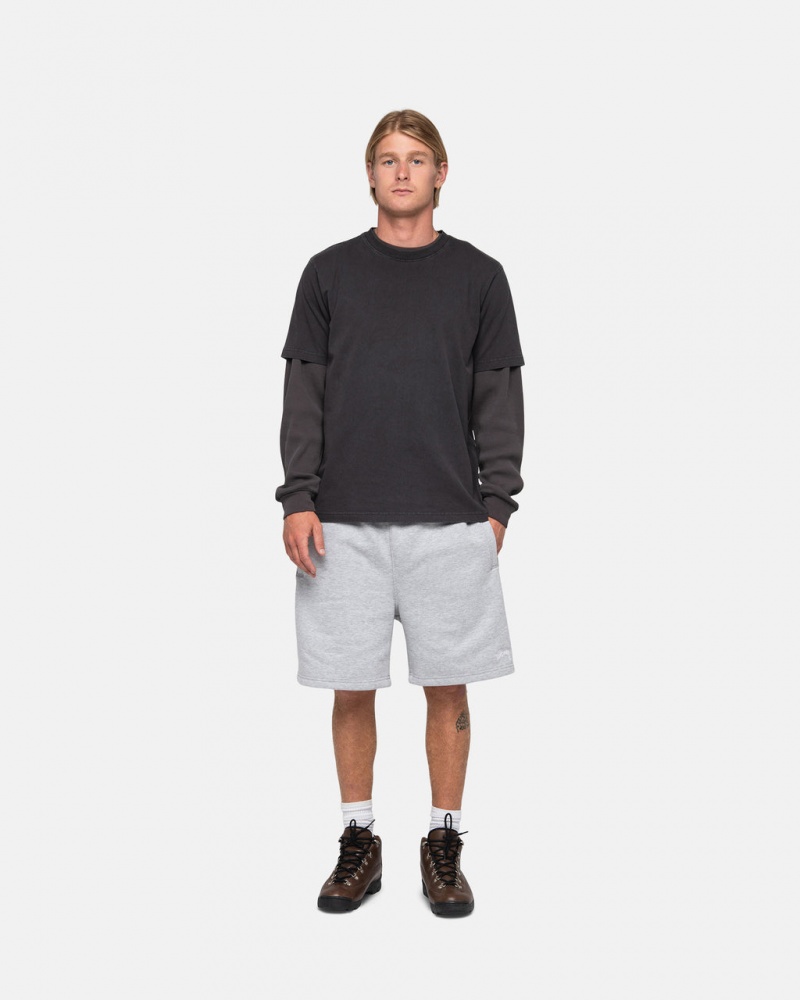 Stussy Stock Logo Sweatshort - Unisex Shorts Trunks Szürke | GHUEC20069