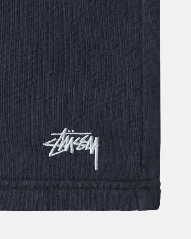 Stussy Stock Logo Sweatshort - Unisex Shorts Trunks Sötétkék | HUEAH48523