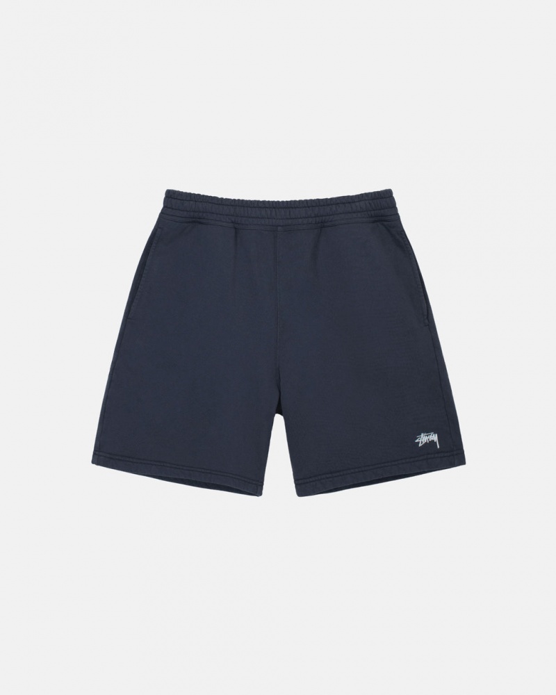 Stussy Stock Logo Sweatshort - Unisex Shorts Trunks Sötétkék | HUEAH48523