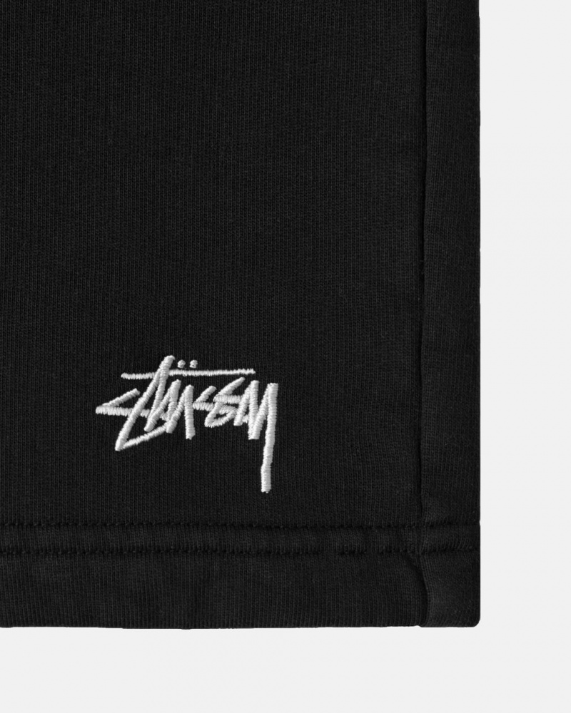 Stussy Stock Logo Sweatshort - Unisex Shorts Trunks Fekete | YHUGT33835