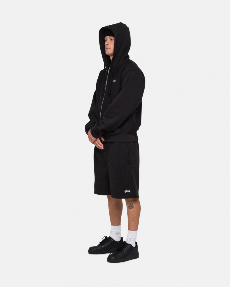 Stussy Stock Logo Sweatshort - Unisex Shorts Trunks Fekete | YHUGT33835