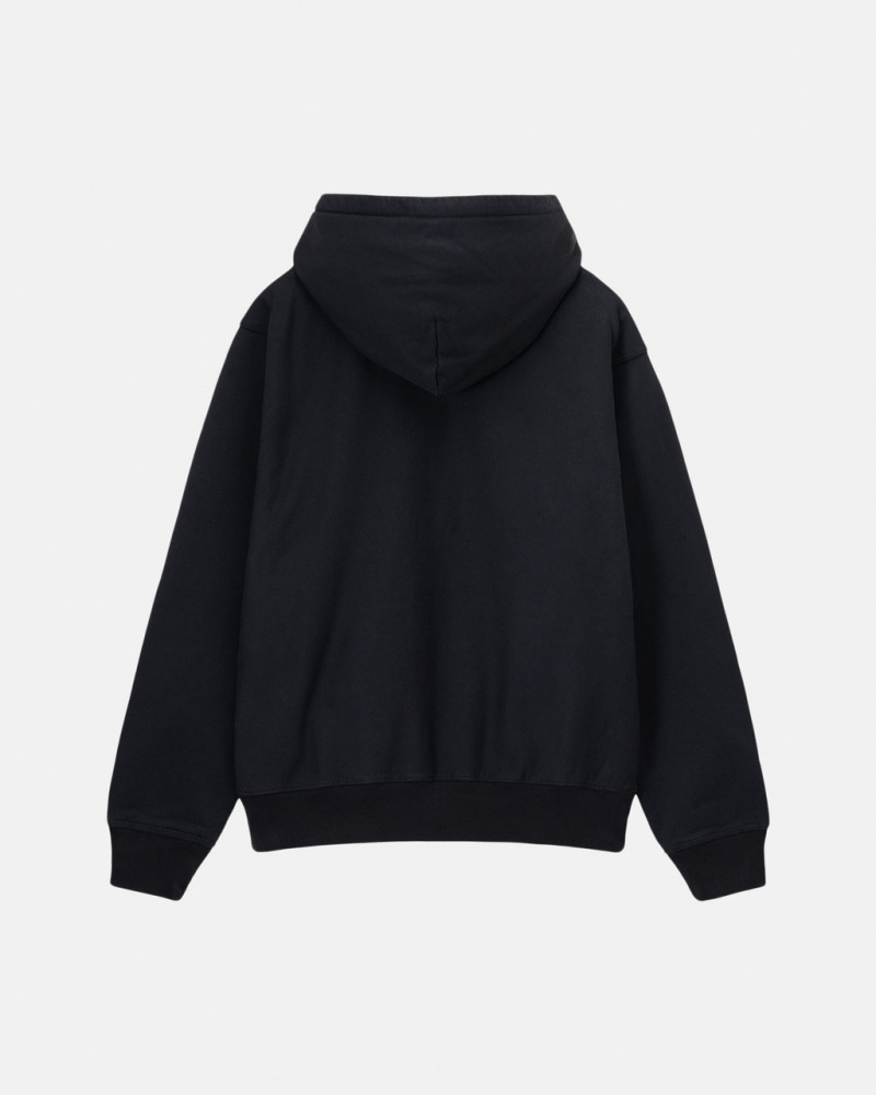 Stussy Stock Logo Zip Hoodie - Unisex Hoodies Fekete | XHUGW84182