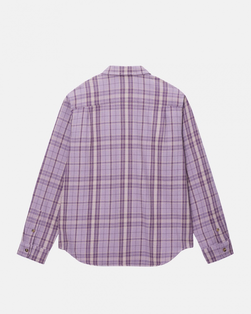 Stussy Stones Plaid Shirt - Unisex Tops Levendula | EHUVG56140