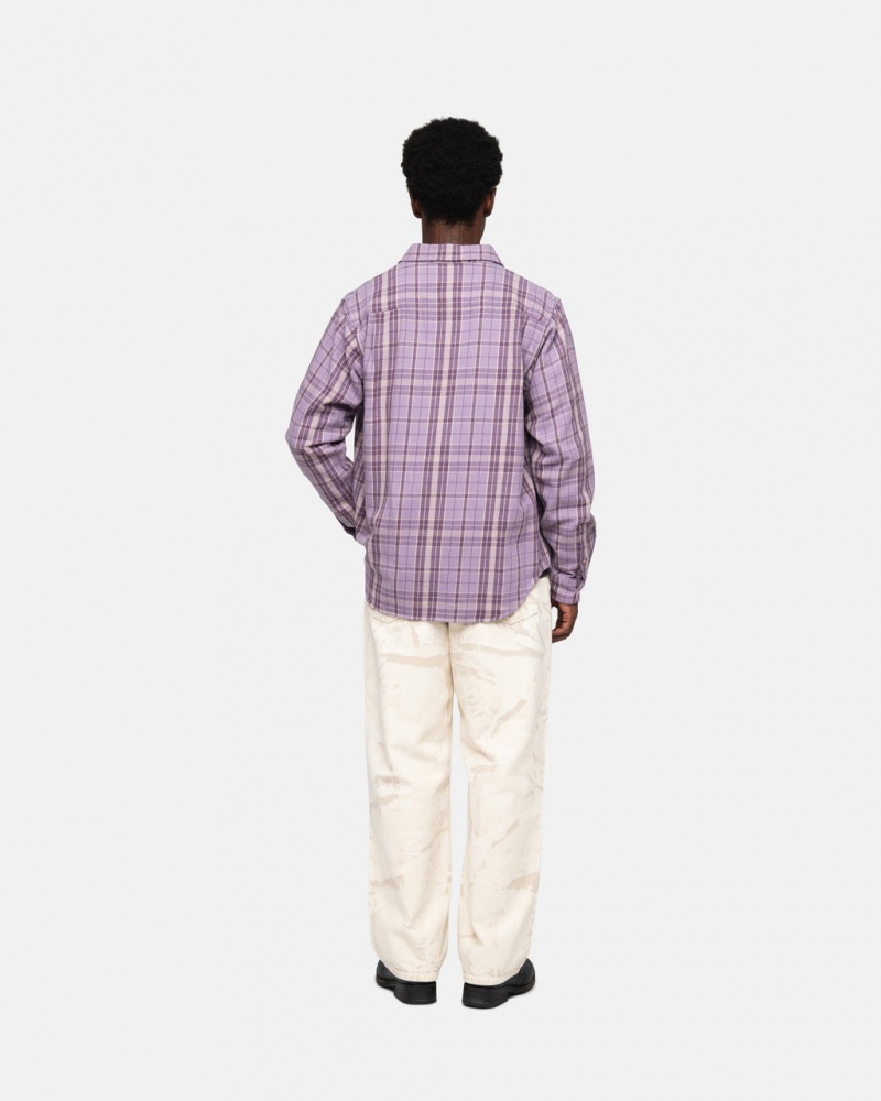 Stussy Stones Plaid Shirt - Unisex Tops Levendula | EHUVG56140