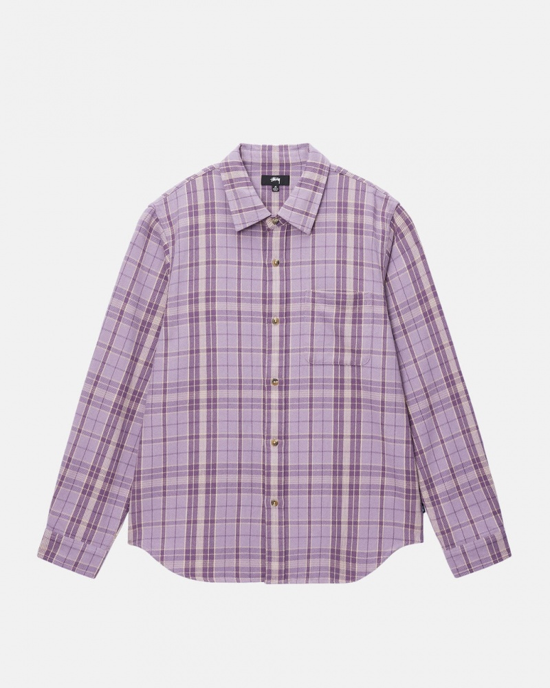 Stussy Stones Plaid Shirt - Unisex Tops Levendula | EHUVG56140