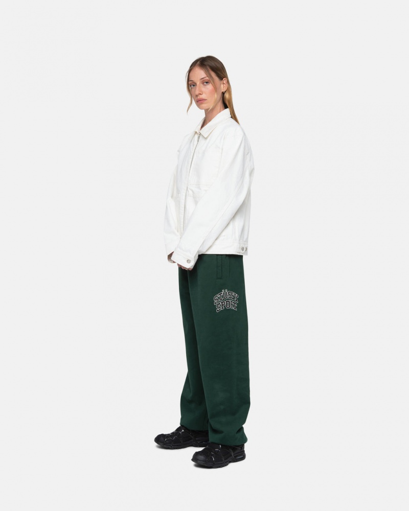 Stussy Stüssy Sport Sweatpant - Unisex Jeans Pants Mélyzöld | BHUSO98673