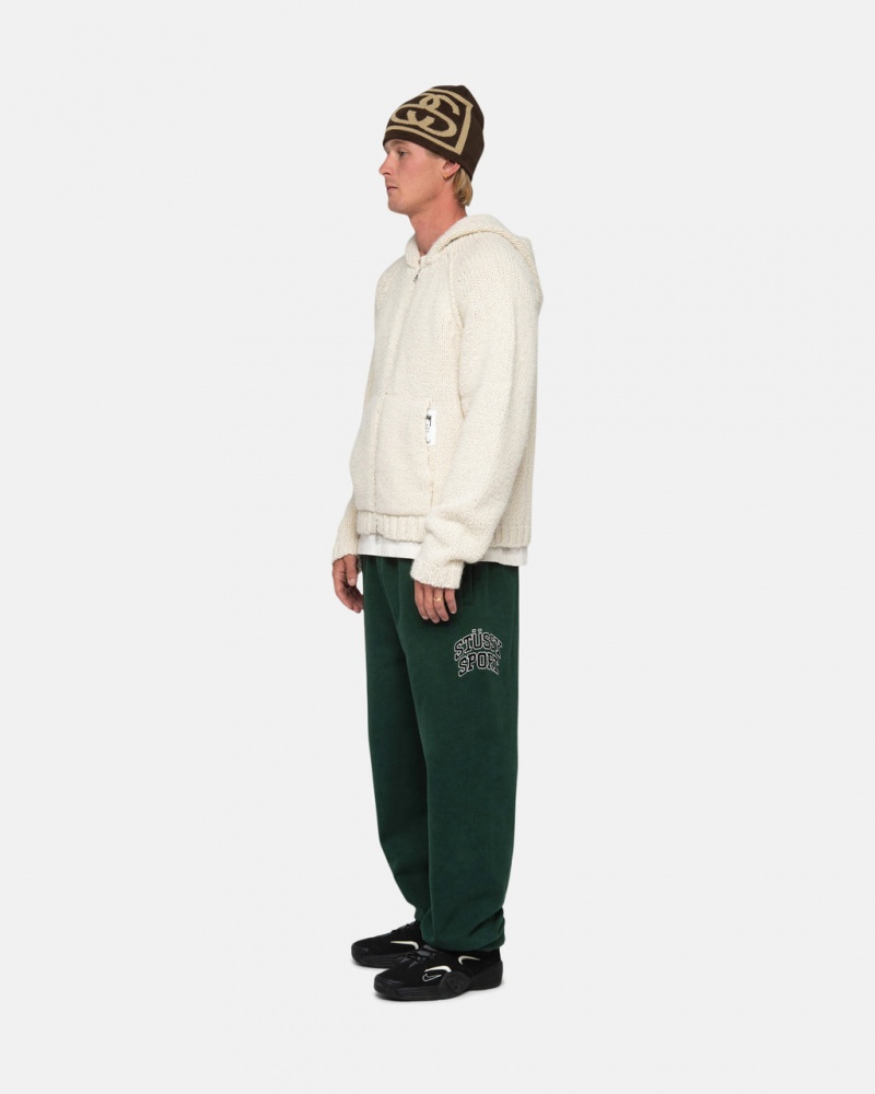 Stussy Stüssy Sport Sweatpant - Unisex Jeans Pants Mélyzöld | BHUSO98673