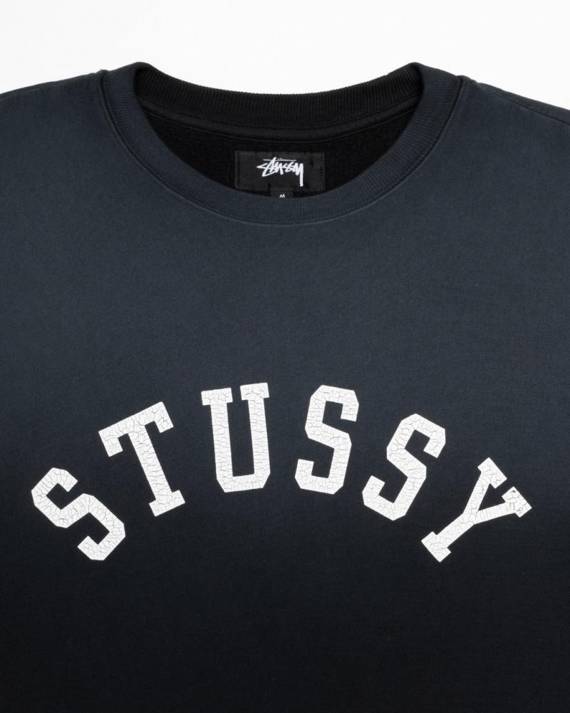 Stussy Sun Faded Oversized Crew - Unisex Hoodies Fekete | QHUUV51283