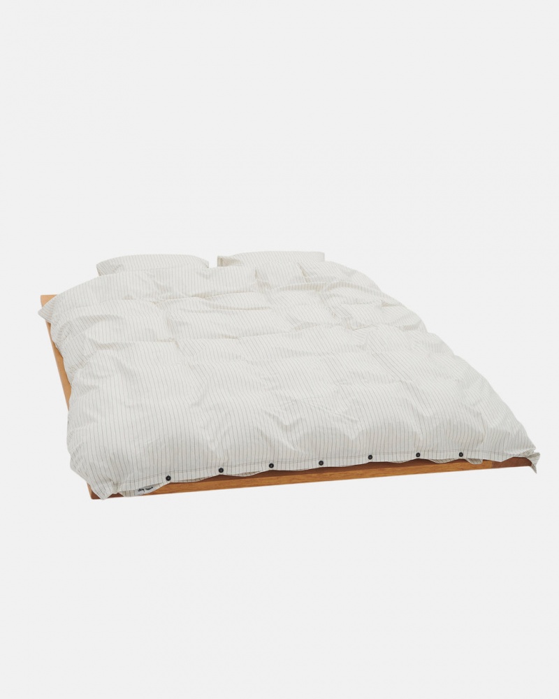 Stussy Tekla Percale Duvet Cover - Queen - Unisex Home Goods Fehér | EHUHC27480