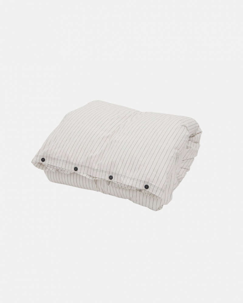 Stussy Tekla Percale Duvet Cover - Queen - Unisex Home Goods Fehér | EHUHC27480