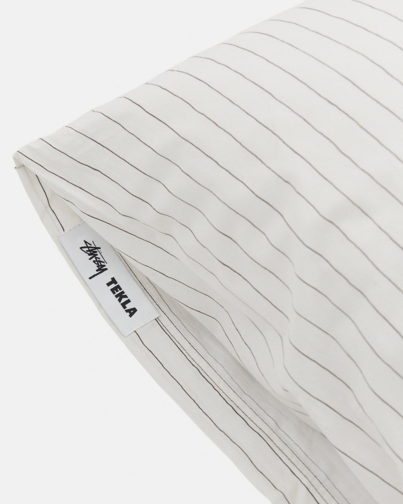 Stussy Tekla Percale Pillow Sham - Unisex Home Goods Fehér | HUIIZ99429