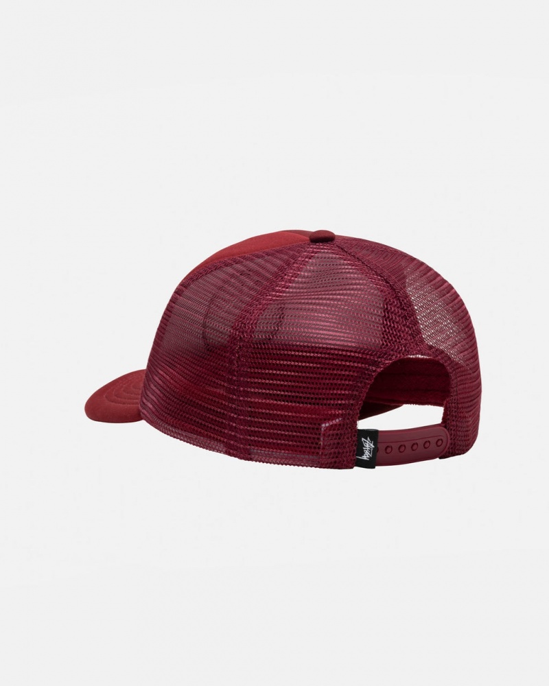 Stussy Trucker 8 Ball Snapback - Unisex Piros | MHUFT47873