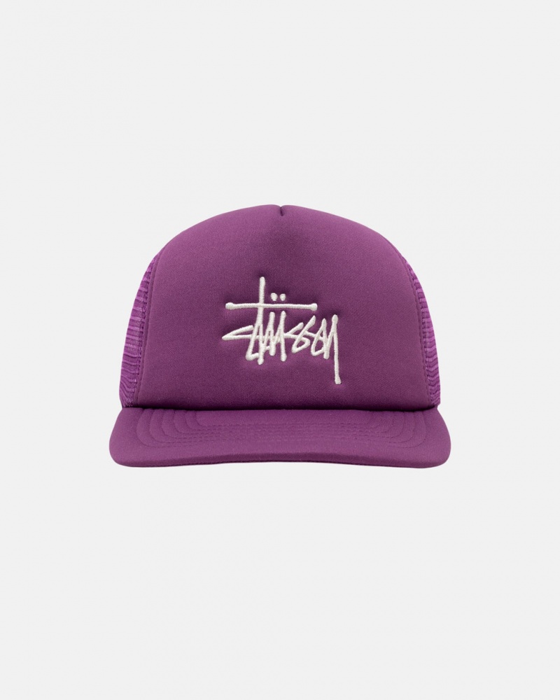 Stussy Trucker Big Basic Snapback - Unisex Lila | HUCVG99157