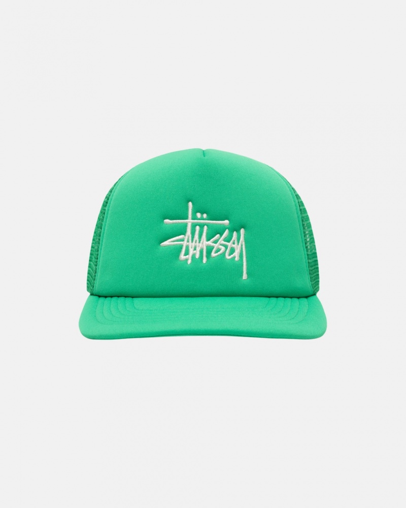 Stussy Trucker Big Basic Snapback - Unisex Zöld | PHUQX59038